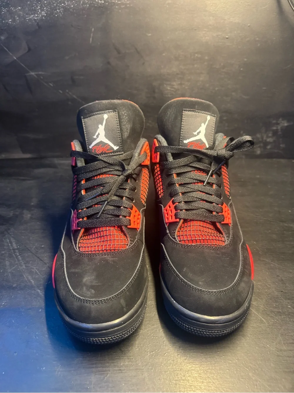 Jordan 4 Red thunder Men’s Black and Red Retro Sneakers